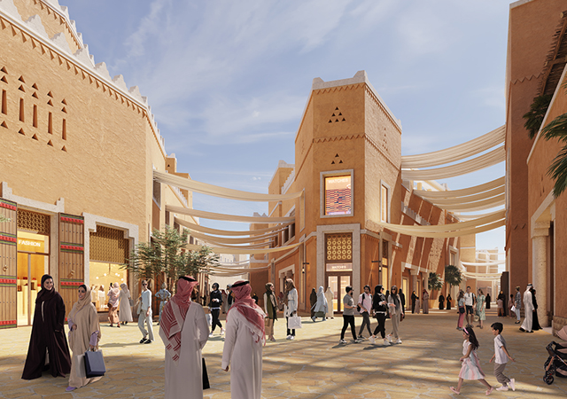 Diriyah Square’s buildings and public spaces are designed in line with Najdi architecture.